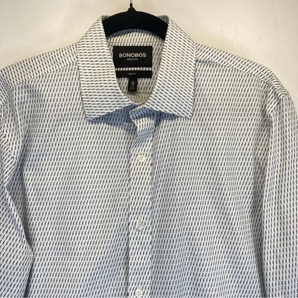 Bonobos Wrinkle-Free Slim Fit Long Sleeve Button Up Shirt Men's 16/33 Penguin - Picture 2 of 13